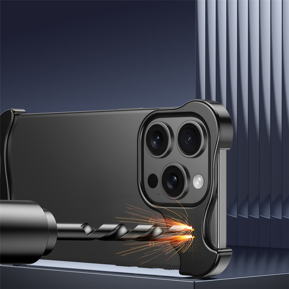 For iPhone 14 Pro Frameless Metal Case Phone Bumper Cover with Aromatherapy Tablet