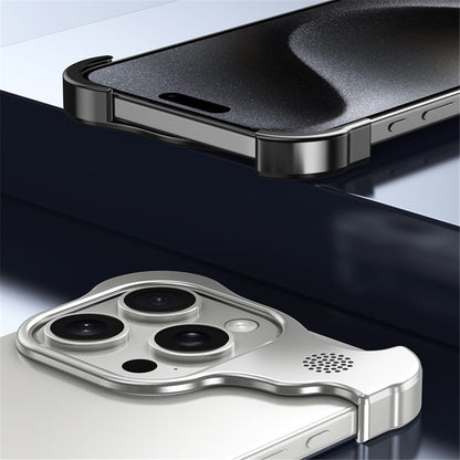 For iPhone 14 Pro Frameless Metal Case Phone Bumper Cover with Aromatherapy Tablet
