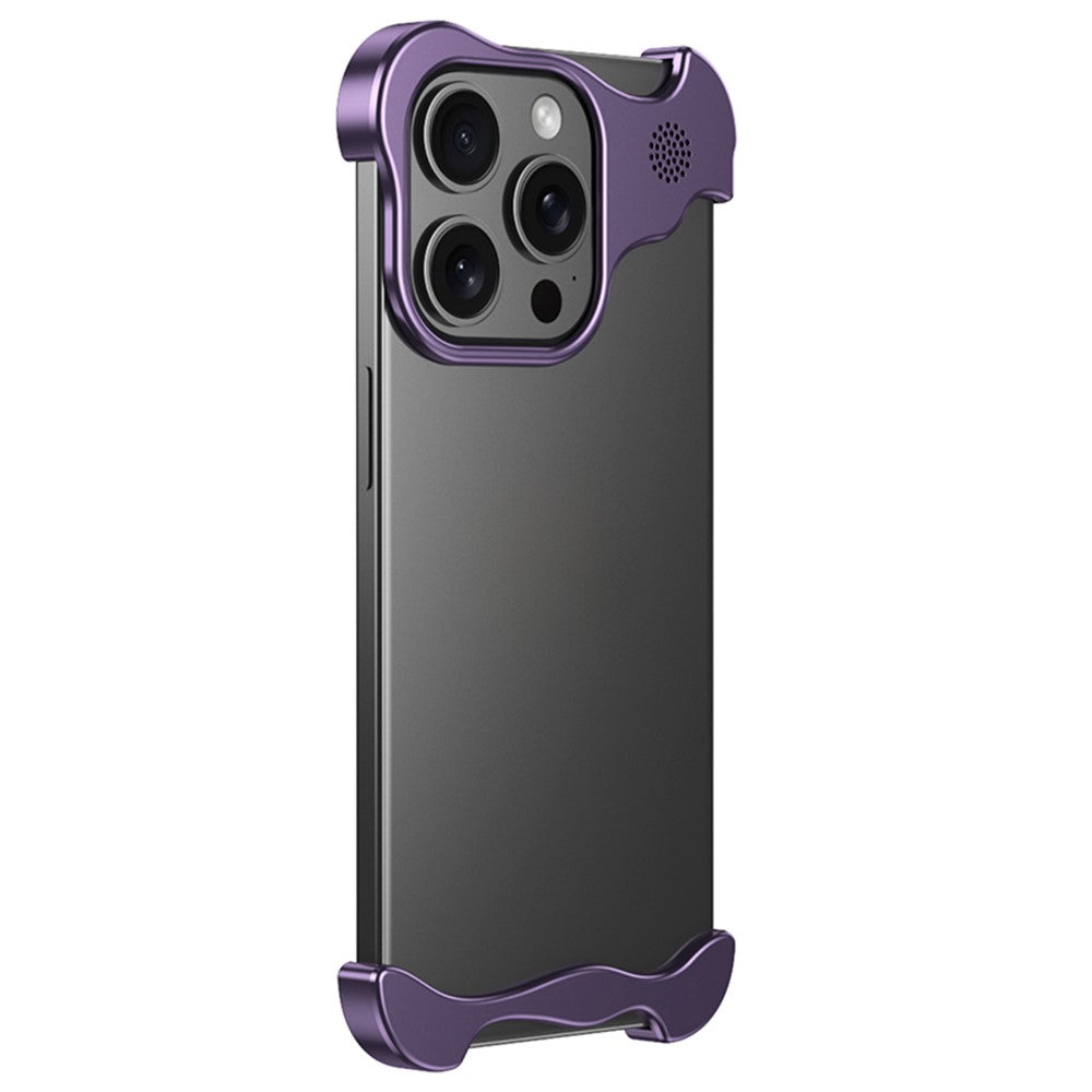 For iPhone 14 Pro Frameless Metal Case Phone Bumper Cover with Aromatherapy Tablet
