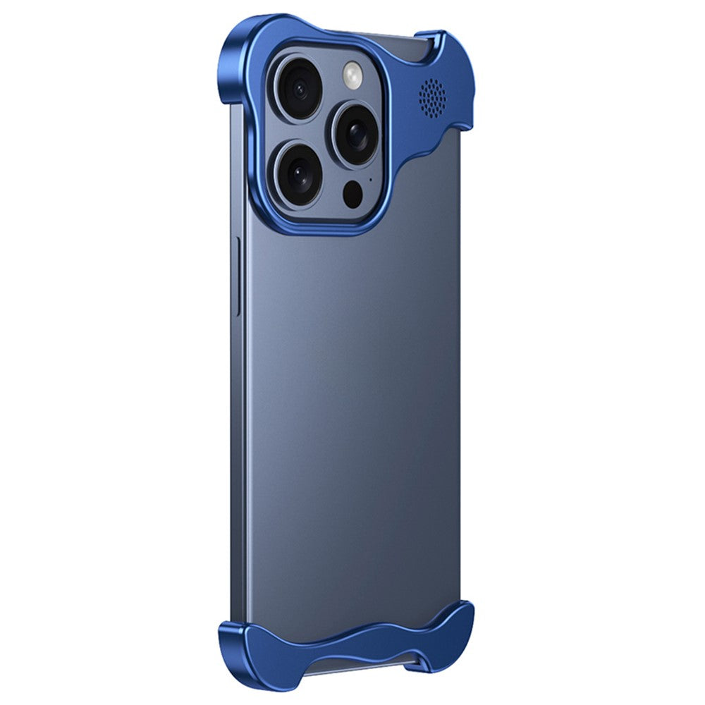 For iPhone 14 Pro Frameless Metal Case Phone Bumper Cover with Aromatherapy Tablet