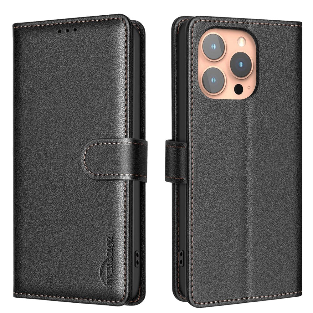 BINFEN COLOR BF32 For iPhone 14 Pro Case RFID Blocking Leather Drop-Proof Phone Cover