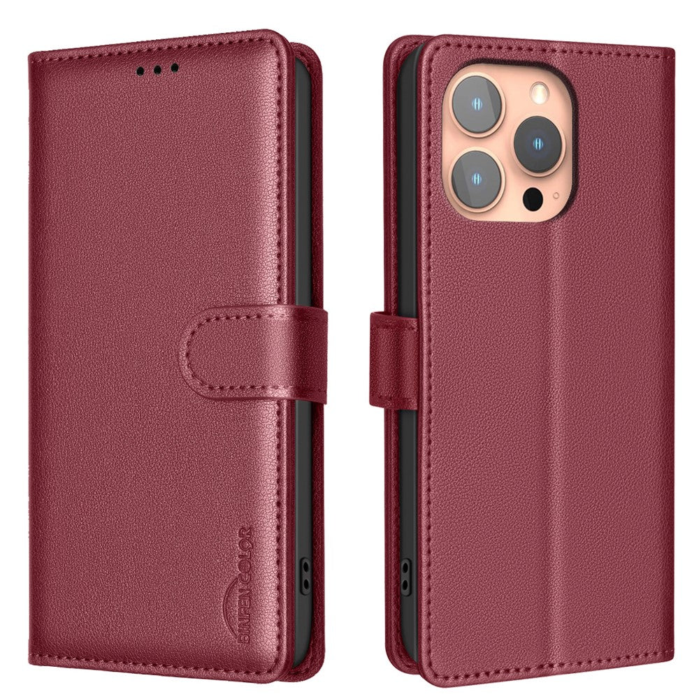 BINFEN COLOR BF32 For iPhone 14 Pro Case RFID Blocking Leather Drop-Proof Phone Cover