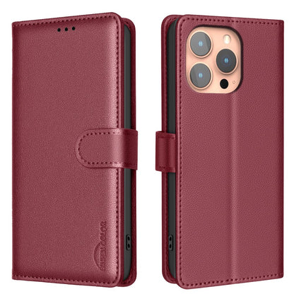 BINFEN COLOR BF32 For iPhone 14 Pro Case RFID Blocking Leather Drop-Proof Phone Cover