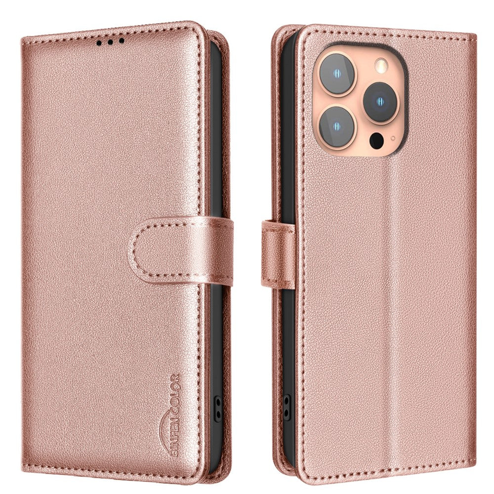 BINFEN COLOR BF32 For iPhone 14 Pro Case RFID Blocking Leather Drop-Proof Phone Cover
