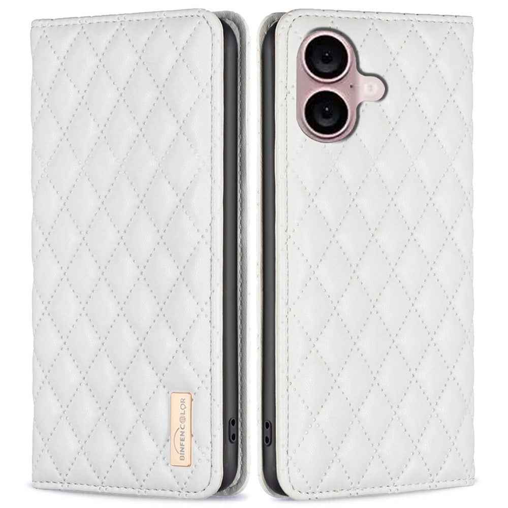 BINFEN COLOR BF Style-16 Card Slot Phone Case for iPhone 16 Anti-Scratch PU Leather Cell Phone Cover