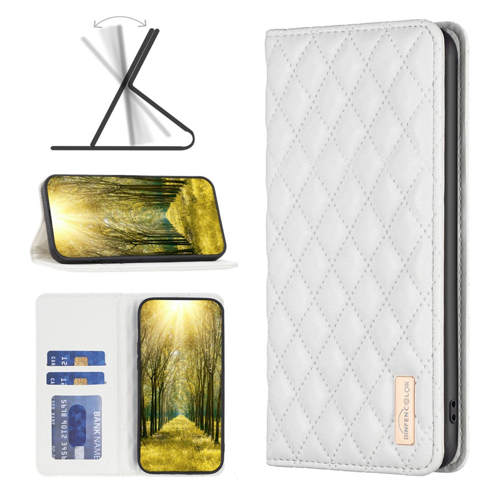 BINFEN COLOR BF Style-16 Card Slot Phone Case for iPhone 16 Anti-Scratch PU Leather Cell Phone Cover