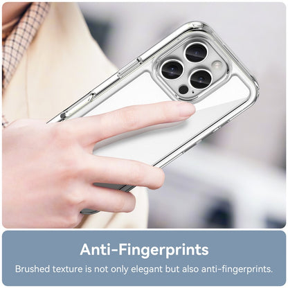 For iPhone 16 Pro Clear Case TPU + Acrylic Back Cover (Big Rear Lens Hole)