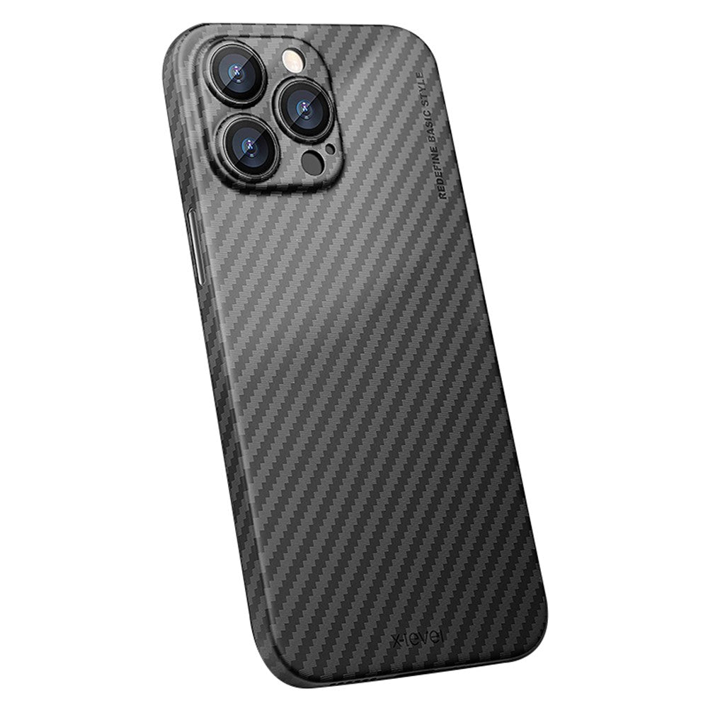 X-LEVEL For iPhone 14 Pro Case Hard PC Slim Protective Cover Carbon Fiber Texture