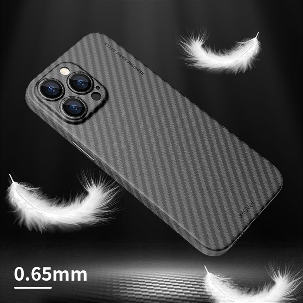 X-LEVEL For iPhone 14 Pro Case Hard PC Slim Protective Cover Carbon Fiber Texture