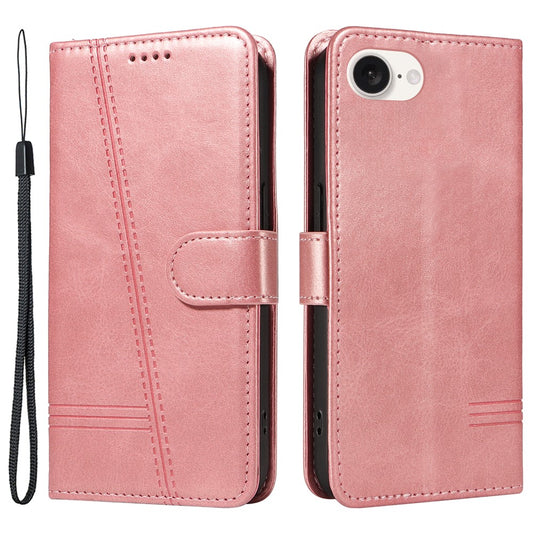 For iPhone 17e / 16e Case Wallet Leather Flip Phone Cover with Hand Strap