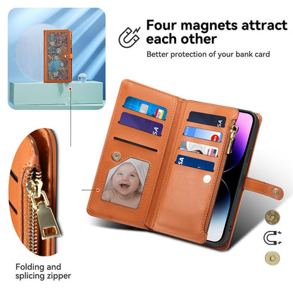 ESEBLE Galaxy Series For iPhone 16 Pro Case Leather Phone Cover with RFID Blocking Wallet