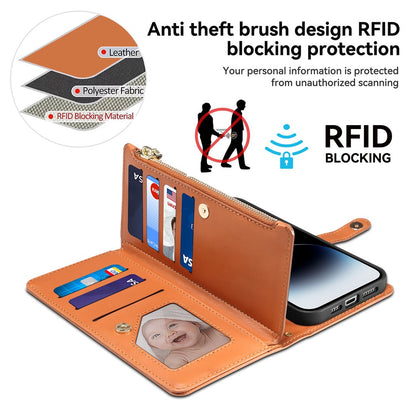 ESEBLE Galaxy Series For iPhone 16 Pro Case Leather Phone Cover with RFID Blocking Wallet