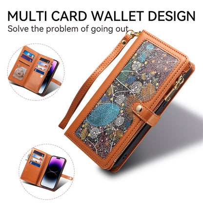 ESEBLE Galaxy Series For iPhone 16 Pro Case Leather Phone Cover with RFID Blocking Wallet