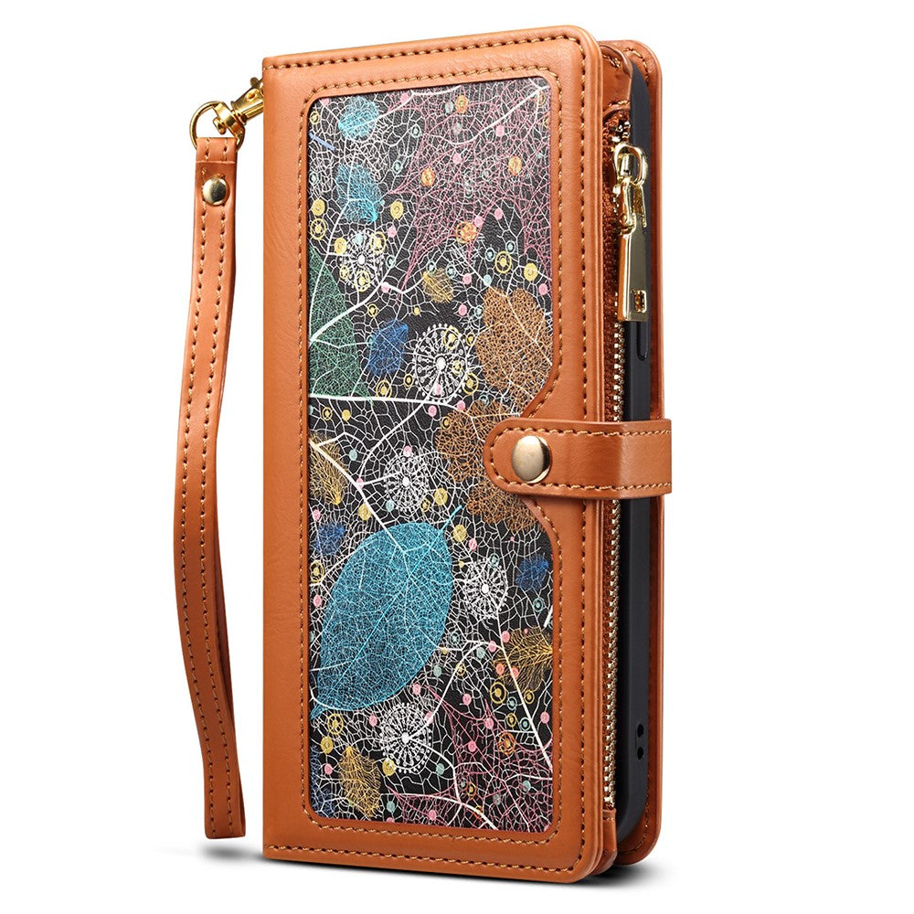 ESEBLE Galaxy Series For iPhone 16 Pro Case Leather Phone Cover with RFID Blocking Wallet