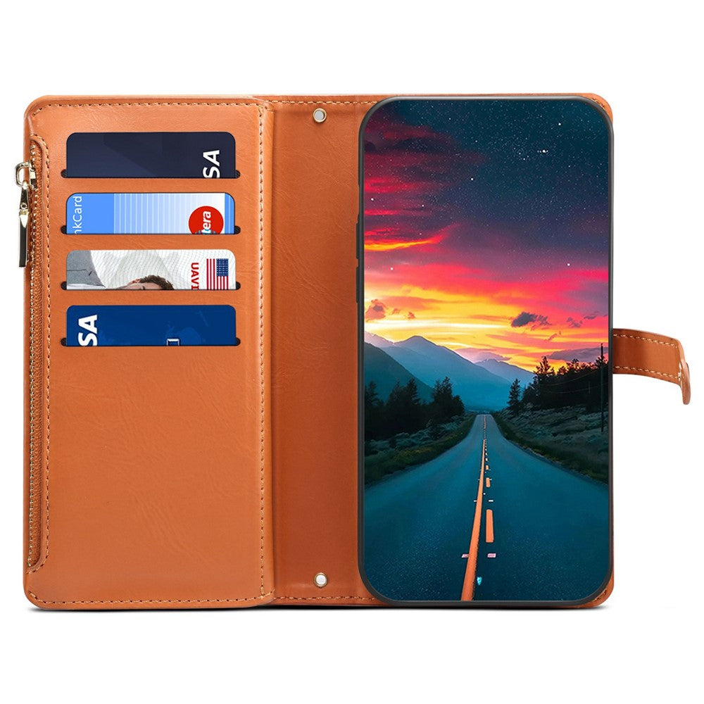 ESEBLE Galaxy Series For iPhone 16 Pro Case Leather Phone Cover with RFID Blocking Wallet