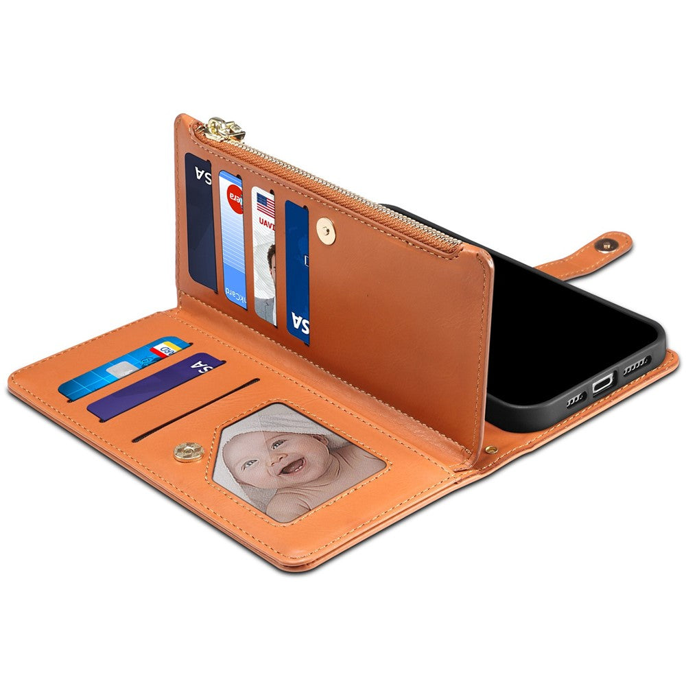 ESEBLE Galaxy Series For iPhone 16 Pro Case Leather Phone Cover with RFID Blocking Wallet