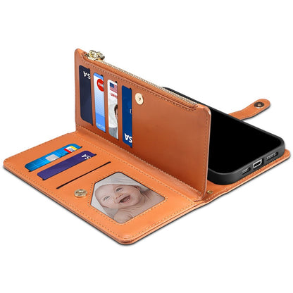ESEBLE Galaxy Series For iPhone 16 Pro Case Leather Phone Cover with RFID Blocking Wallet