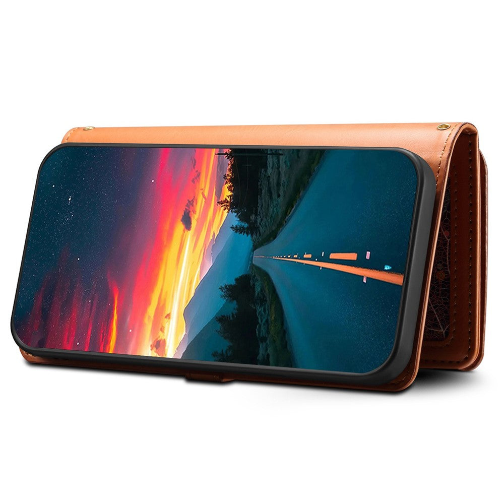 ESEBLE Galaxy Series For iPhone 16 Pro Case Leather Phone Cover with RFID Blocking Wallet
