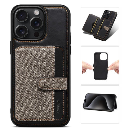 ESEBLE For iPhone 14 Pro Case Kickstand PU Leather Back Shell with Card Slots Color Splicing