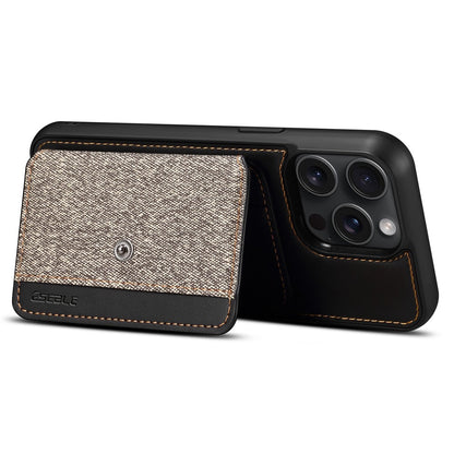 ESEBLE For iPhone 14 Pro Case Kickstand PU Leather Back Shell with Card Slots Color Splicing