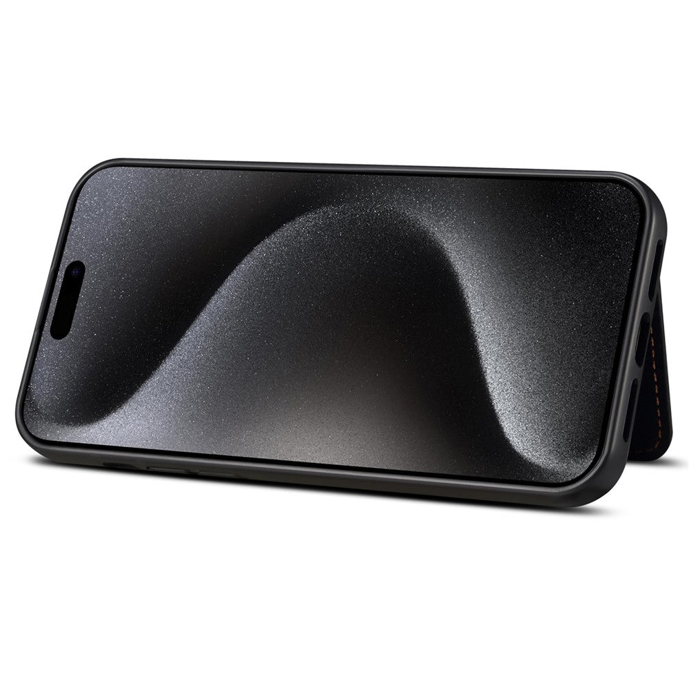ESEBLE For iPhone 14 Pro Case Kickstand PU Leather Back Shell with Card Slots Color Splicing