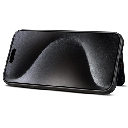 ESEBLE For iPhone 14 Pro Case Kickstand PU Leather Back Shell with Card Slots Color Splicing