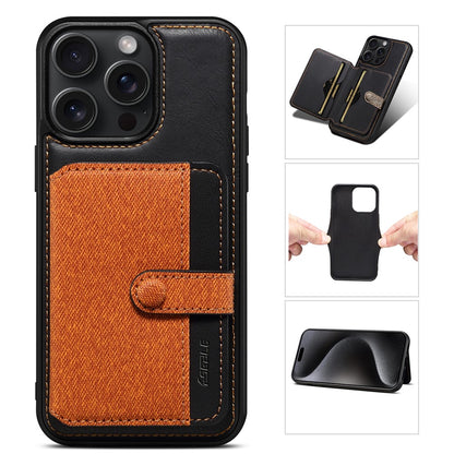 ESEBLE For iPhone 14 Pro Case Kickstand PU Leather Back Shell with Card Slots Color Splicing