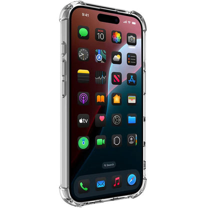 IMAK For iPhone 16 Clear Case Airbag Corners TPU Frame PC Back Cover