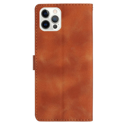 For iPhone 16 Pro Max Leather Wallet Case Imprinted Flower Flip Protective Phone Cover