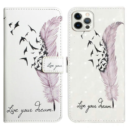 For iPhone 16 Pro Case 3D Pattern Leather Wallet Phone Cover Bookstyle Magnetic Clasp