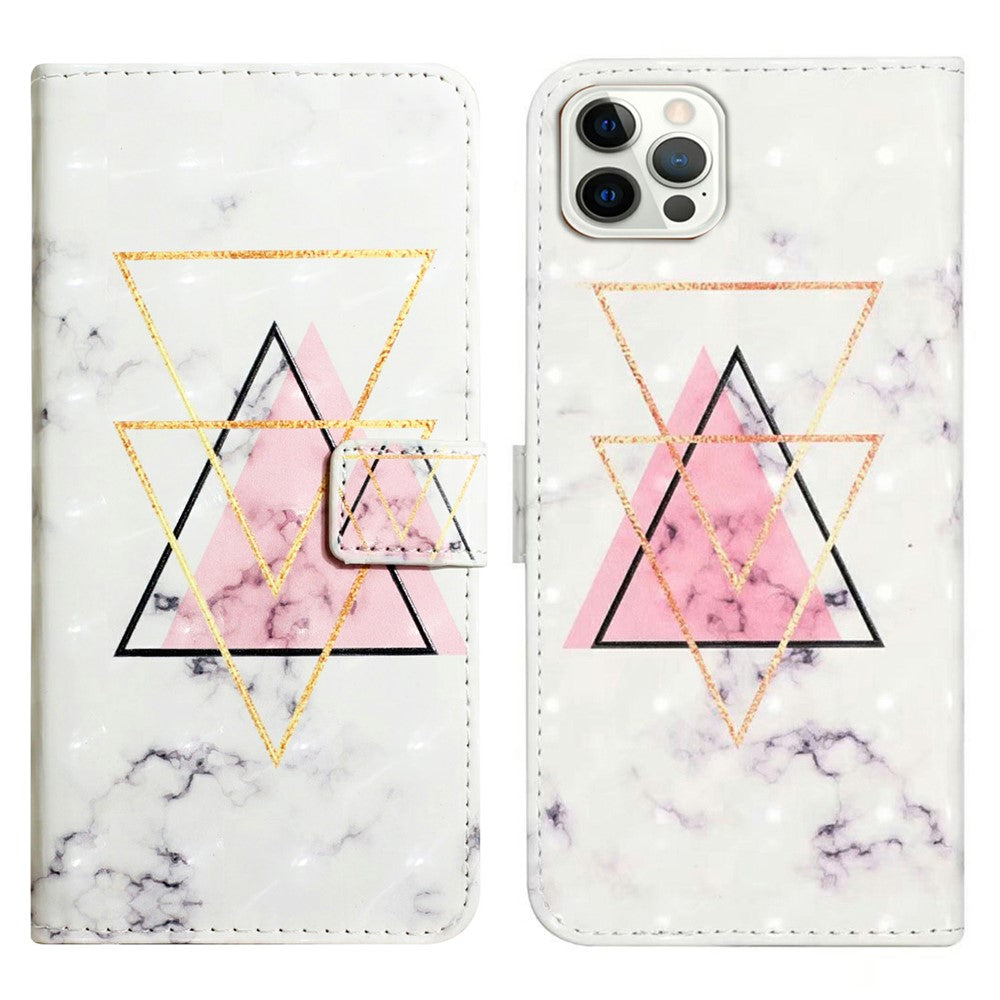 For iPhone 16 Pro Case 3D Pattern Leather Wallet Phone Cover Bookstyle Magnetic Clasp