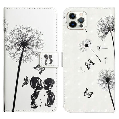 For iPhone 16 Pro Case 3D Pattern Leather Wallet Phone Cover Bookstyle Magnetic Clasp