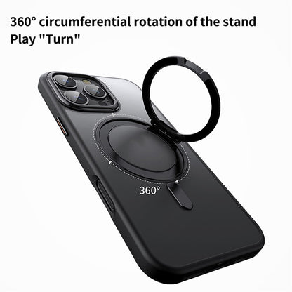 For iPhone 16 Pro Max Case Compatible with MagSafe TPU+Acrylic+Metal Kickstand Matte Phone Cover