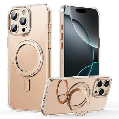 For iPhone 16 Pro Max Case Compatible with MagSafe TPU+Acrylic+Metal Kickstand Matte Phone Cover