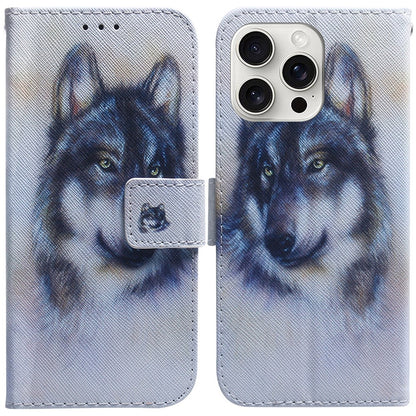For iPhone 16 Pro Max Wallet Case Pattern Print Leather Phone Cover