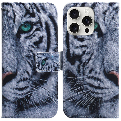 For iPhone 16 Pro Max Wallet Case Pattern Print Leather Phone Cover