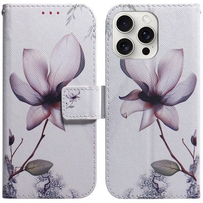 For iPhone 16 Pro Max Wallet Case Pattern Print Leather Phone Cover