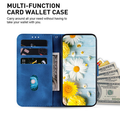 For iPhone 16 Pro Wallet Case PU Leather Phone Cover Flower Imprinted