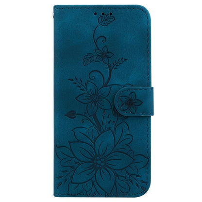 For iPhone 16 Pro Wallet Case PU Leather Phone Cover Flower Imprinted