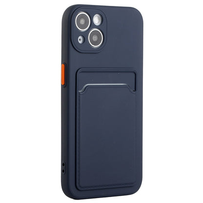 For iPhone 14 Plus Case Card Holder Soft TPU Protective Phone Cover