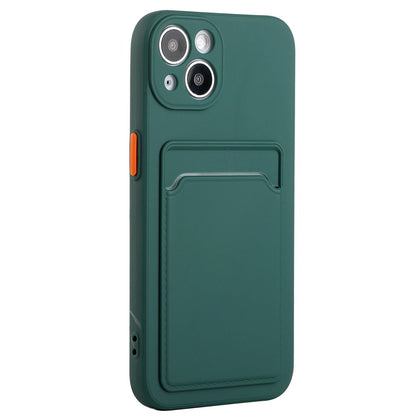 For iPhone 14 Plus Case Card Holder Soft TPU Protective Phone Cover