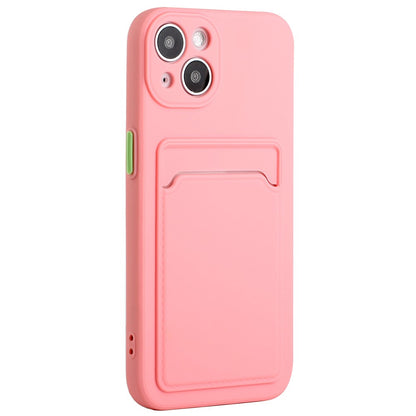 For iPhone 14 Plus Case Card Holder Soft TPU Protective Phone Cover