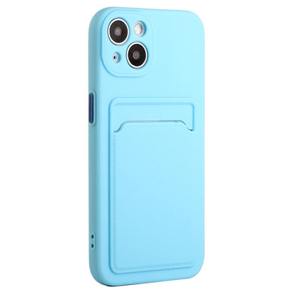 For iPhone 14 Plus Case Card Holder Soft TPU Protective Phone Cover