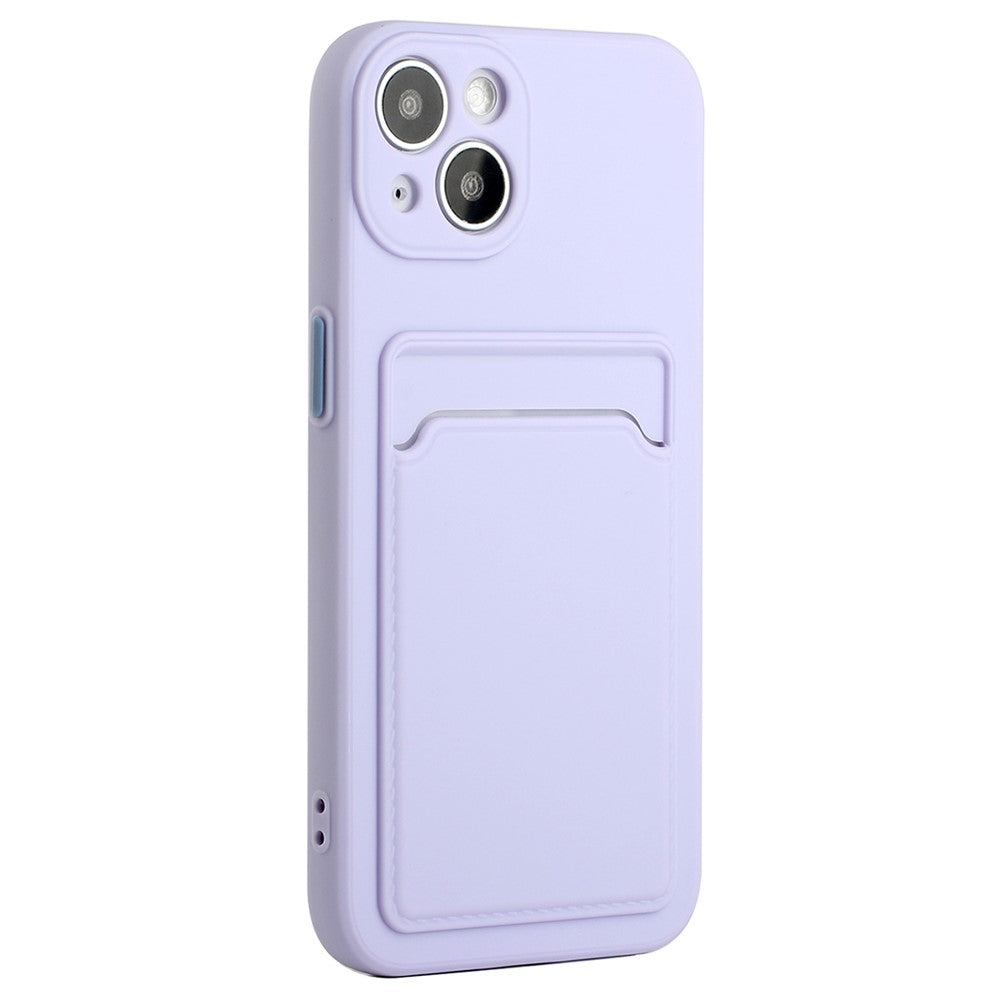 For iPhone 14 Plus Case Card Holder Soft TPU Protective Phone Cover