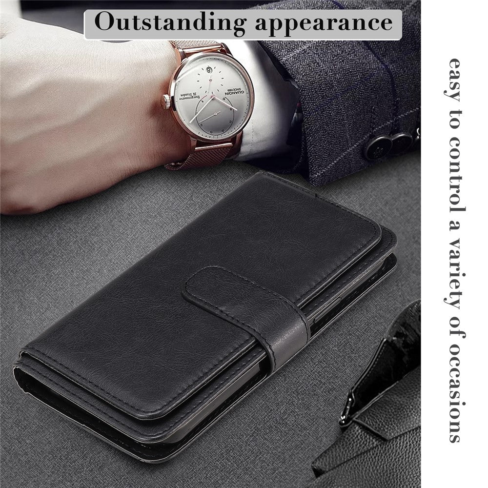 For iPhone 17e / 16e Leather Case with 10 Card Holder Phone Cover Stand