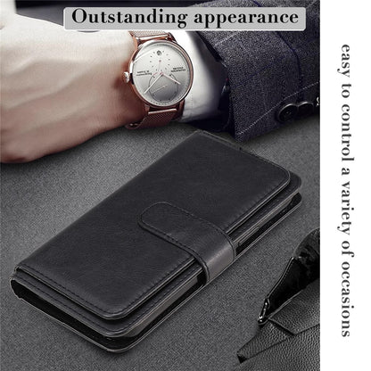 For iPhone 17e / 16e Leather Case with 10 Card Holder Phone Cover Stand