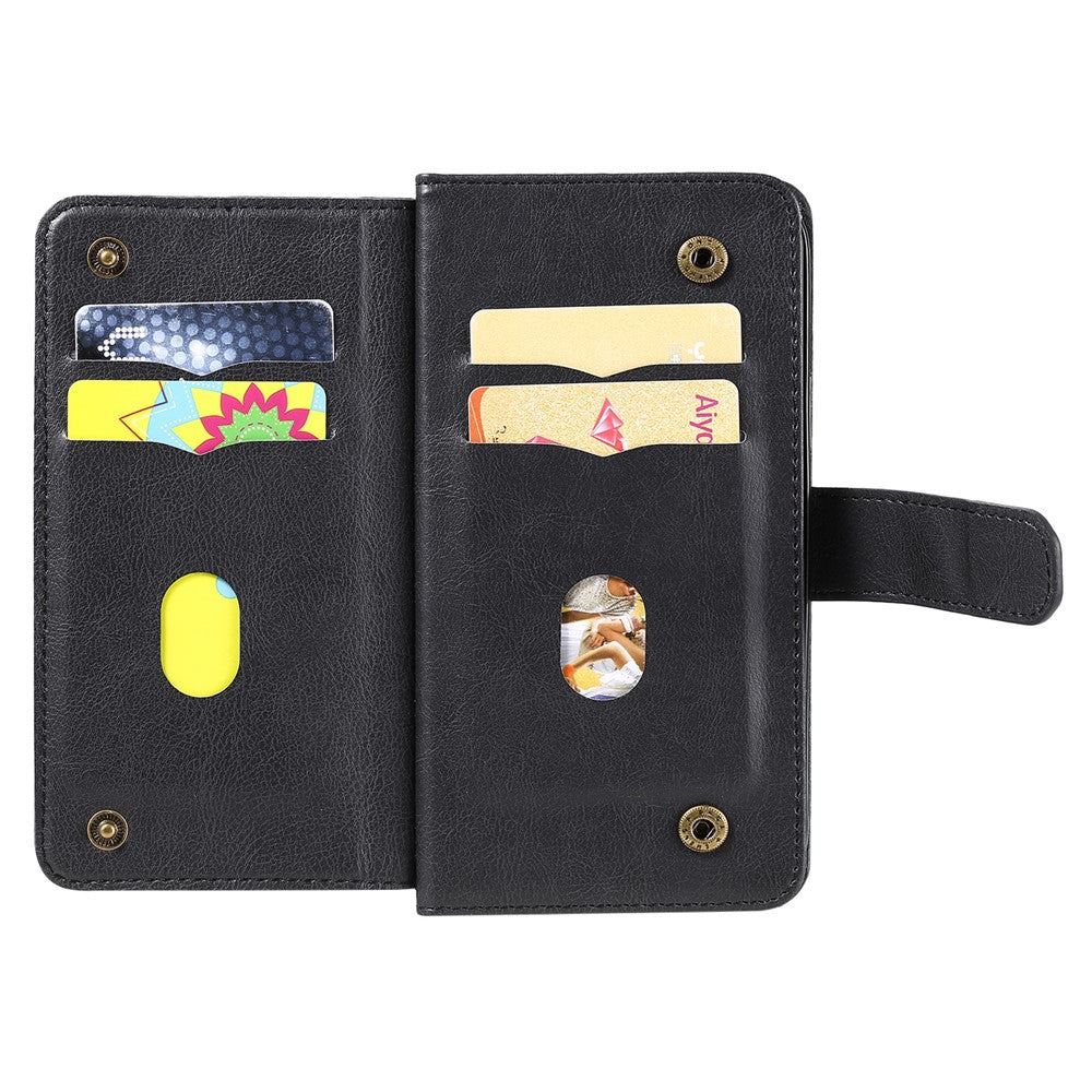 For iPhone 17e / 16e Leather Case with 10 Card Holder Phone Cover Stand