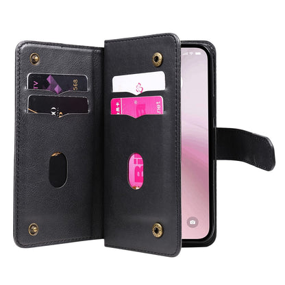 For iPhone 17e / 16e Leather Case with 10 Card Holder Phone Cover Stand