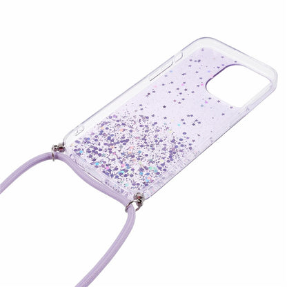 AW Series For iPhone 16 Pro Max Case with Lanyard Sparkle Epoxy TPU Phone Cover Aesthetic Design