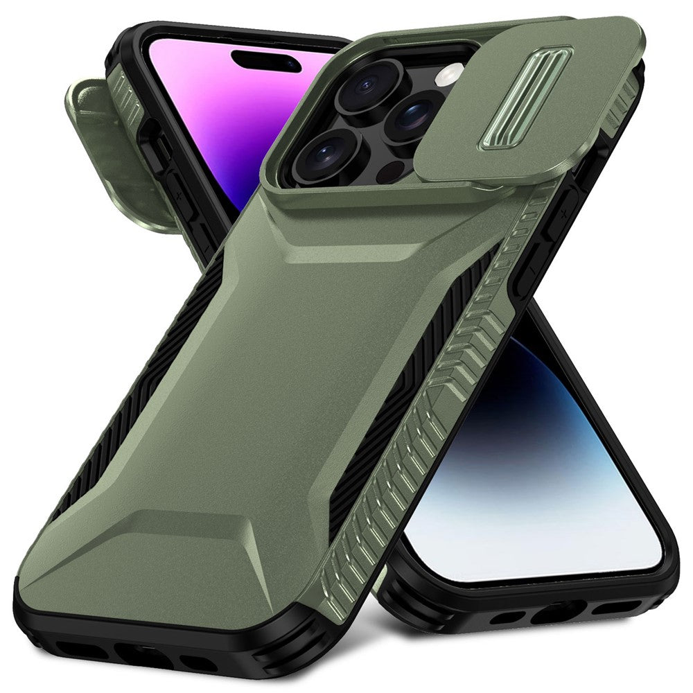 For iPhone 14 Pro Case TPU+PC Phone Cover with Sliding Lens Protection